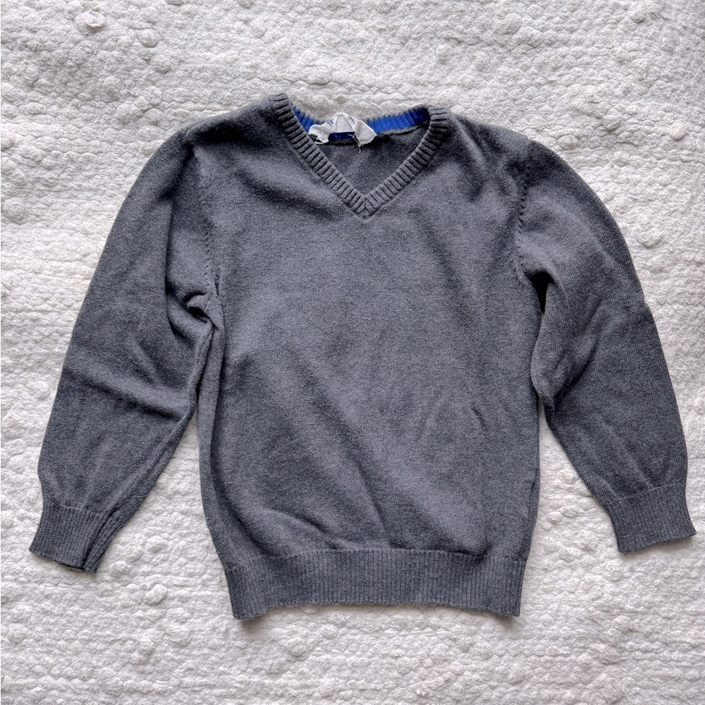 H&M boys v-neck grey wool sweater size 4-6 years